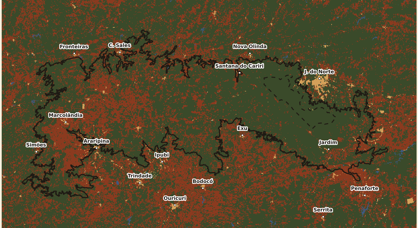 Uso do solo na Chapada do Araripe em 2024